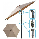 Saska Saska Garden 300cm FOLDING GARDEN UMBRELLA, BEIGE