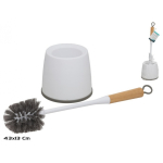WC-harja WC-harja hoidja bambusest k&auml;epidemega, valge, 13.00 x 13.00 x 43