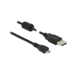 DeLOCK 2m, USB 2.0-A/USB 2.0 Micro-B USB-kaabel USB A Micro-USB B Must