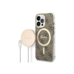Zestaw Zestaw Guess GUBPP13LH4EACSW Case+ Charger iPhone 13 Pro brązowy