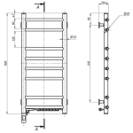 Electric Electric towel dryer Navin Kamelia 360*800 Sensor with timer right 12-007033-3680