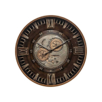 Atmosphera Retro style clock with visible YONI mechanism, &Oslash; 59 cm