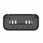 Fuj:tech 5-pistmeline pikendusjuhtme kast, 1 x USB-A + 1 x USB-C, must