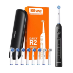 Rotary Rotary toothbrush with tips set and travel case Bitvae R2 (black)
