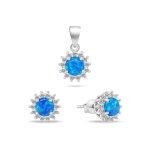 Brilio Brilio Silver Brilio Silver Beautiful opal jewelry set SET247WB (earrings, pendant)