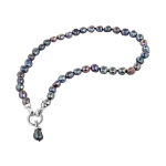 Jwl Jwl Luxury Pearls Necklace made of real metal blue pearls JL0561
