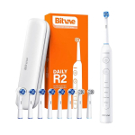 Rotary Rotary toothbrush with tips set and travel case Bitvae R2 (white)
