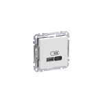 SCHNEIDER SCHNEIDER ELECTRIC EXXACT USB-A+C TELE OUTLET POWER DELIVERY White