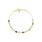 Brilio Brilio Silver Charming gold-plated bracelet with colored zircons BRC235YRBW
