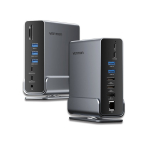Vention TPUH0 s&uuml;learvuti dokk ja pordireplikaator Juhtmega &uuml;hendatud USB 3.2 Gen 2 (3.1 Gen 2) Type-C Must, Hall
