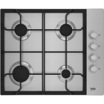 Beko HIBG64122SX pliidiraud Roostevaba teras Sisseehitatud 61 cm Gaas 4 tsoon(id)