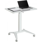 Maclean MC-453 W Mobile Laptop Desk with Pneumatic Height Adjustment, Laptop Table with Wheels, 80 x 52 cm, Max. 8kg, Height Adj