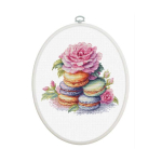 luca luca S Counted Cross Stitch Kit with Bow Included French Macaron 16x15cm SBC226