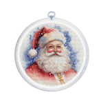 luca luca S Counted Cross Stitch Kit with Bow Included "Santa Claus" 17x17cm SBC224