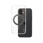 PanzerGlass CARE by &reg; Feature Case Transparent w. Black Kickstand & MagSafe iPhone 16 mobiiltelefoni &uuml;mbris Kate L&auml;bipaistev