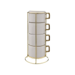 PIECES Ceramic mugs on stand ARYA, 170 ml, 4 pcs.