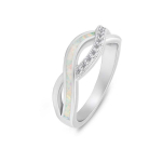 Brilio Brilio Silver Brilio Silver Elegant silver ring with zircons and synthetic opal RI126W