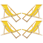 Set Set of four yellow sun loungers, Woodok, assembled