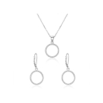 Beneto Silver jewelry set circle AGSET66RL (pendant, earrings)