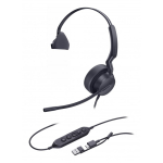 Yealink UH42 Mono UC USB-C/A K&otilde;rvaklapp Juhtmega &uuml;hendatud Peav&otilde;ru K&otilde;ned/muusika USB Type-C / USB Type-A Must