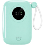 Powerton ENERGY PASTEL EDITION toiteplokk 10000 mAh, 2x USB-C, 22,5 W, integreeritud kaablid, m&uuml;ndi v&auml;rvi