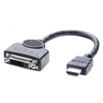 Lindy 41227 videokaabliadapter 0,2 m DVI-D HDMI Must