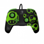 PDP REMATCH: 1-Up Glow in the Dark Must, Roheline USB Juhtpult Analoog/digitaal Nintendo Switch, Nintendo Switch OLED-ekraan