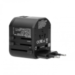 Orno Travel adapter for Go World US/UK/EURO/AUS sockets (USB 5V, 2.4A)