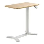 Spacetronik Buddy white adjustable table on wheels. wood