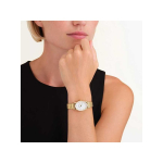 Rosefield Oval White MOP Half-Moon Steel Gold Watch OVWGSG-OV16