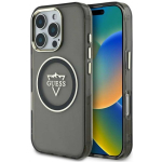 Case Case Guess IML Metal Mountain Logo MagSafe for iPhone 16 Pro Max black