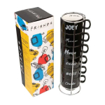 ERIK Friends Friends - Set of ceramic cups with a tray 150 ml 6 pcs.