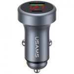 USAMS CC327 Alumiinium 45W USB-A USB-C autolaadija