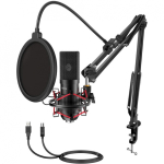 Condenser Condenser microphone with tripod Fifine T732 (black)