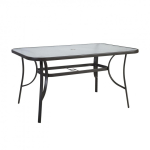 Table Table DUBLIN 150x90xH70cm, table top: 5mm tempered glass, frame: steel, color: dark brown