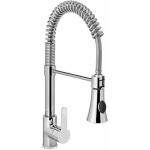 Single Single Hole Stainless Steel Basin Faucet with Pull Out Shower, Height 445mm - Hendi 810170
