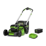 Battery Battery self-propelled lawnmower Greenworks GD60LM46SPK4 60 V 1x4.0 Ah battery.