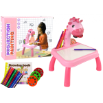 Lean DINOSAUR TABLE WITH PROJECTOR FOR DRAWING + ACCESSORIES COLOR Pink