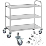 Catering Catering trolley with 3 shelves, up to 150kg, made of stainless steel Royal Catering RCSW 3A