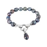 Jwl Jwl Luxury Pearls Bracelet made of real metal blue pearls JL0562