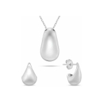 Brilio Brilio Silver Minimalist Silver Jewelry Set SET272W Tear Drop (necklace, earrings)