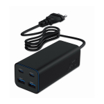 Gembird TA-UC-2A2C-PD100-01-BK mobiilseadme laadija S&uuml;learvuti, Nutitelefon Must Vahelduvvool Kiirlaadimine Hoonesisene