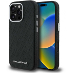 Karl Karl Lagerfeldi graniit PU korduv &bdquo;MagSafe&ldquo; kate, m&otilde;eldud &bdquo;iPhone 16 Pro Max&ldquo; (must)