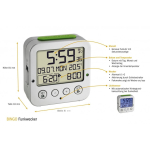TFA TFA 60.2528.02 Bingo white Digital RC Alarm Clock w. Temper
