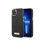 Guess GUHMP13MSAPSTK iPhone 13 6.1" black/black hard case "Peony Logo Plate MagSafe"