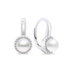 Brilio Brilio Silver Elegant silver earrings with pearls and zircons EA419W