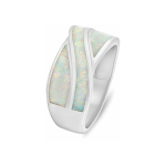 Brilio Brilio Silver Exclusive silver ring with white opal RI130W