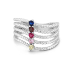Brilio Brilio Silver Five-row silver ring with colored zircons RI129W