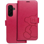 Oem MEZZO raamatu kott Samsung Galaxy A56 5G jaoks teddy bear magenta