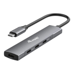 Equip 128963 jaotur USB 3.2 Gen 1 (3.1 Gen 1) Type-C 5000 Mbit/s Must, H&otilde;be